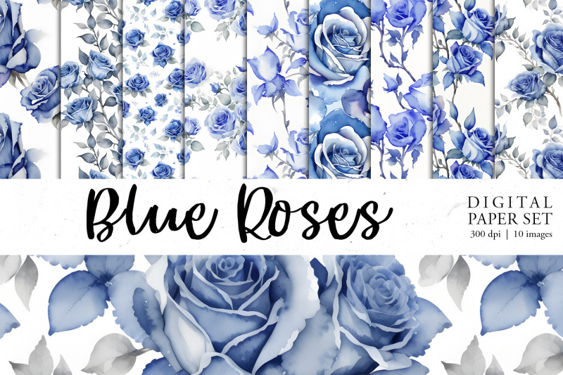blue-roses-digital-paper-set-seamless-pattern-bundle
