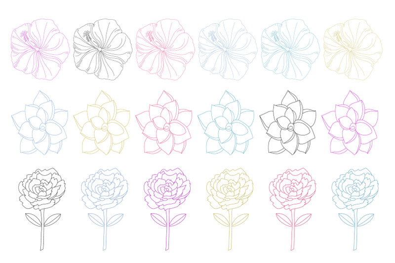 8-flower-clip-art-illustrations-in-7-colors