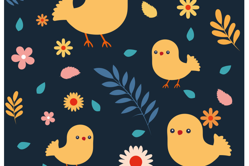 wildlife-bird-animal-pattern-set