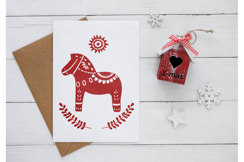 christmas-wall-decor-red-dala-horse-print-swedish-horse-scandinavia