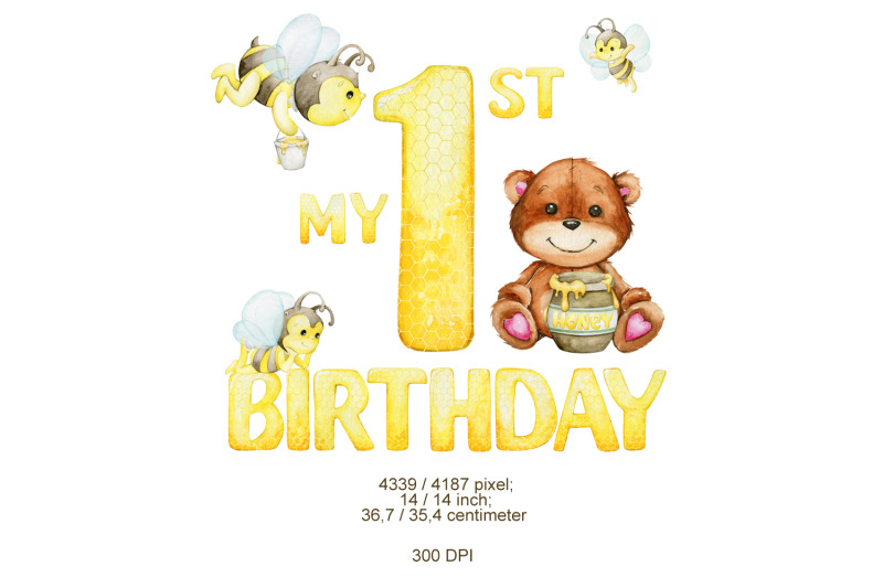 teddy-bear-honey-bee-baby-shower-one-year-birthday-invitation-template