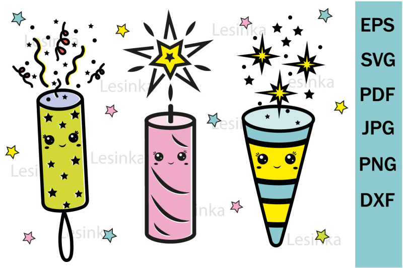 festive-clipart-with-kawaii-characters-fireworks