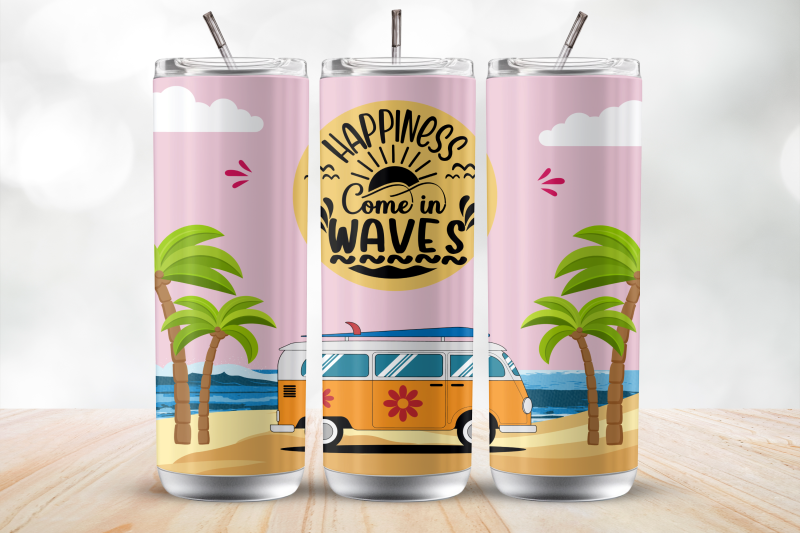happiness-come-in-waves-20oz-tumbler-wrap-sublimation-design