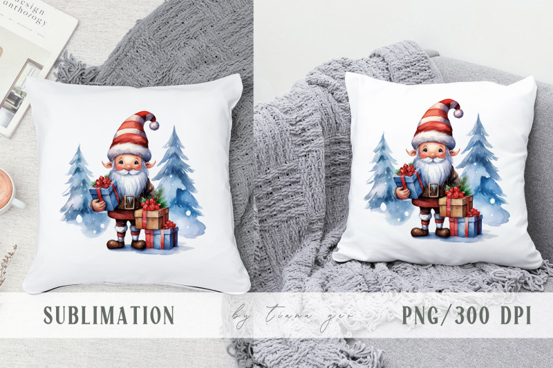 cute-watercolor-christmas-gnome-clipart-3-png-files