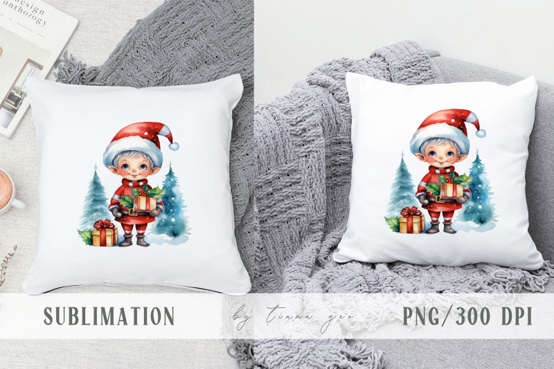 cute-watercolor-christmas-gnome-clipart-3-png-files