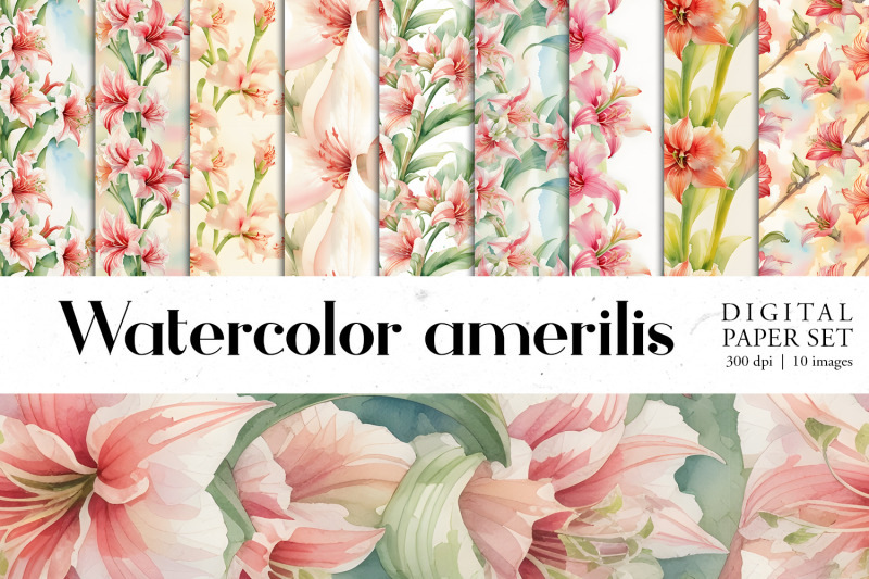 watercolor-amerilis-digital-paper-set-seamless-pattern-bundle
