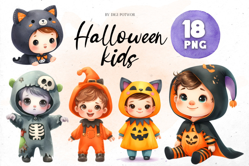 halloween-kids-watercolor-bundle-png-cliparts