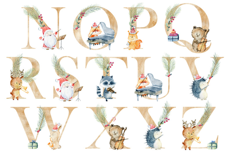 christmas-alphabet-with-animals