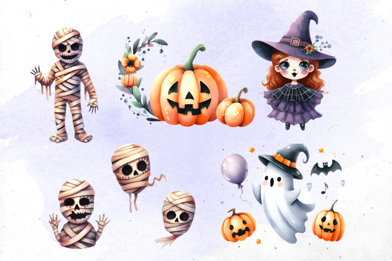 awesome-halloween-watercolor-bundle-png-cliparts