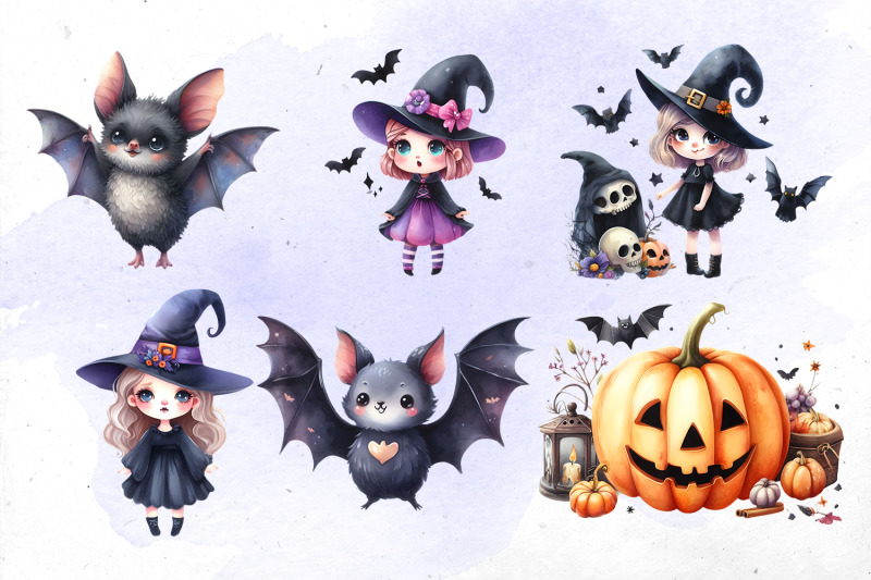 awesome-halloween-watercolor-bundle-png-cliparts