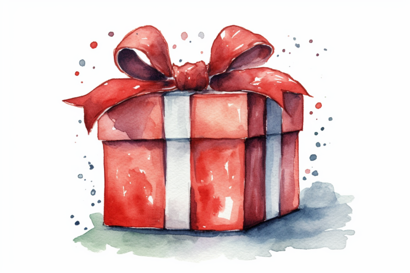 watercolor-christmas-gift-box