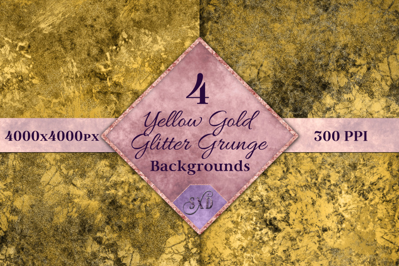 yellow-gold-glitter-grunge-backgrounds-4-images