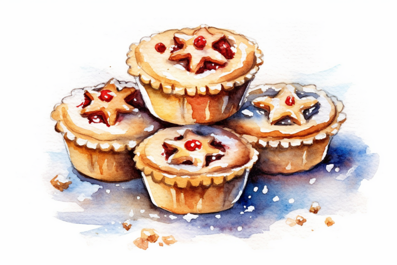 watercolor-christmas-minced-pies