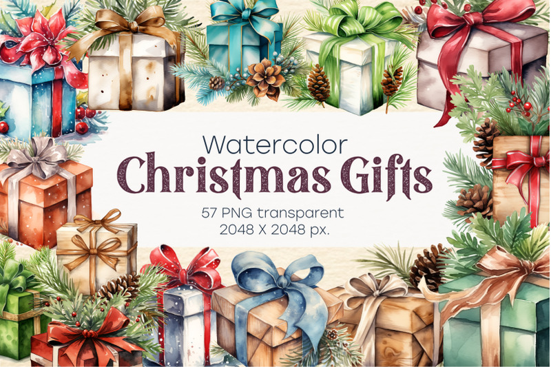 watercolor-christmas-gifts-png-clipart