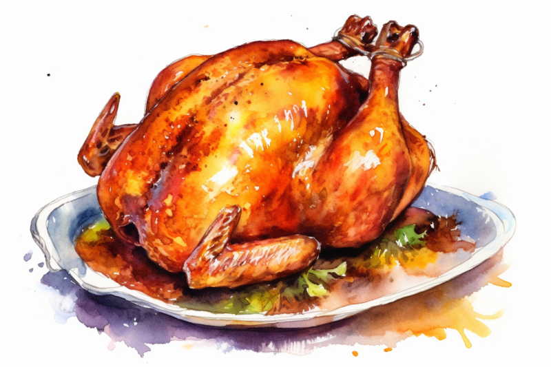 watercolor-roasted-turkey