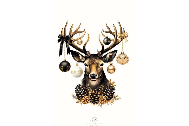 black-christmas-deer-sublimation-image