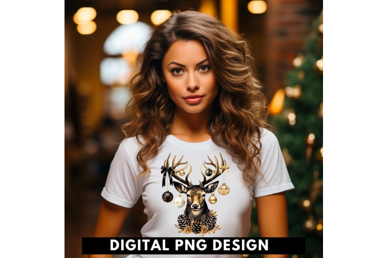 black-christmas-deer-sublimation-image