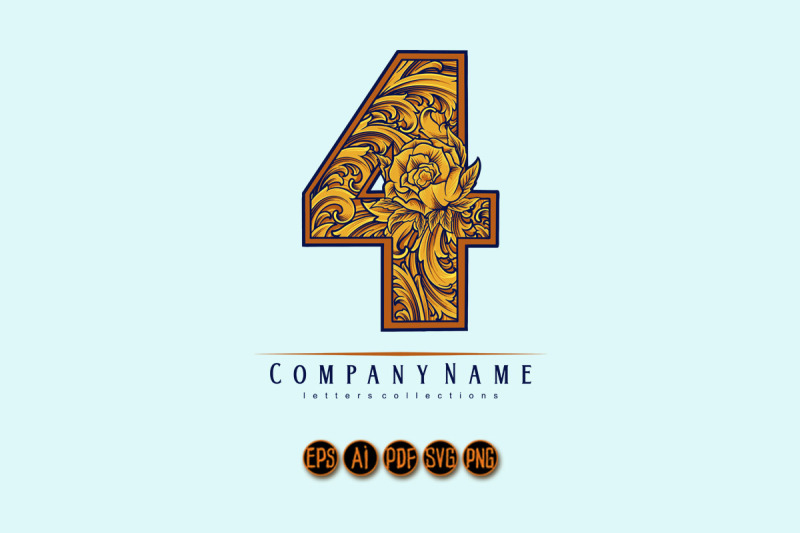 numerical-elegance-vintage-4-monogram-logo