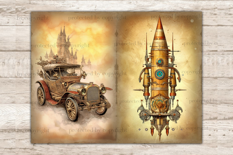 steampunk-junk-journal-pages-vintage-ephemera