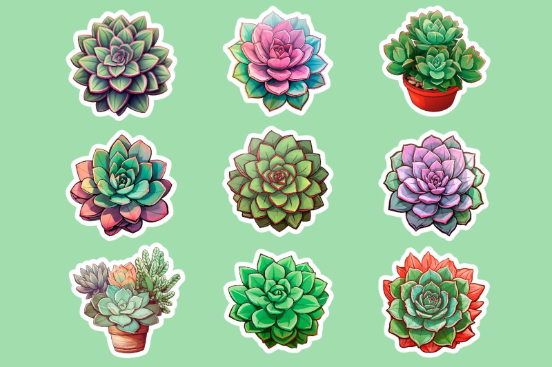 succulents-sticker-set