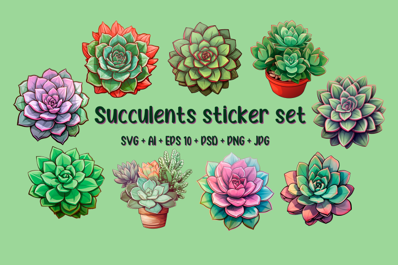 succulents-sticker-set