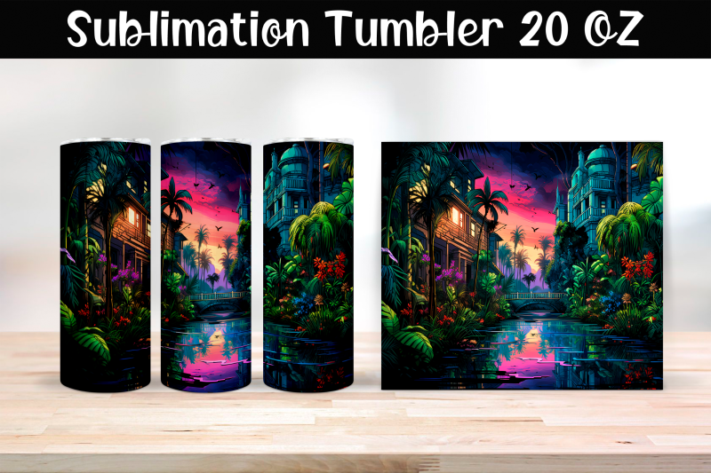 jungle-neon-sublimation-tumbler-wrap-20-oz