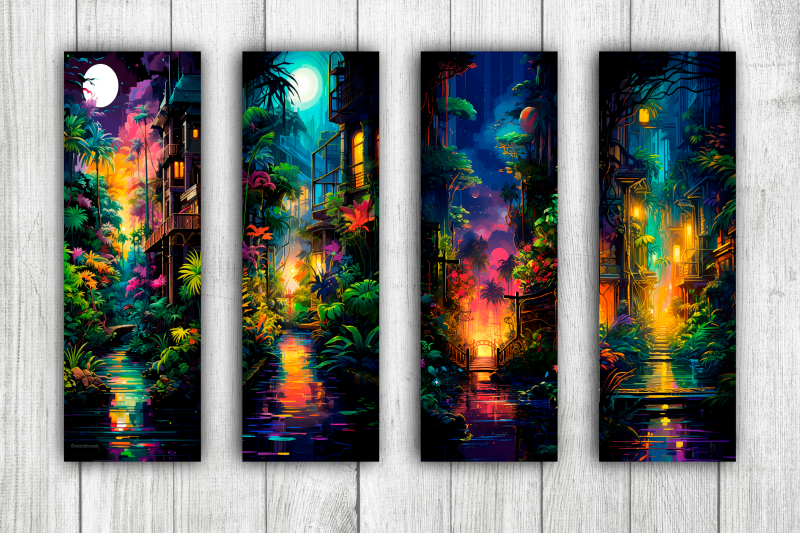 jungle-neon-bookmarks-printable-2x6-inch