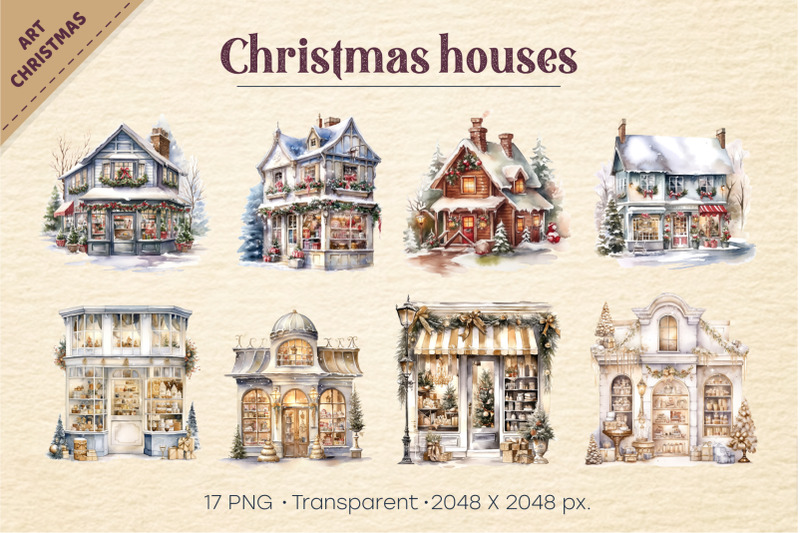 christmas-houses-watercolor-png-clipart
