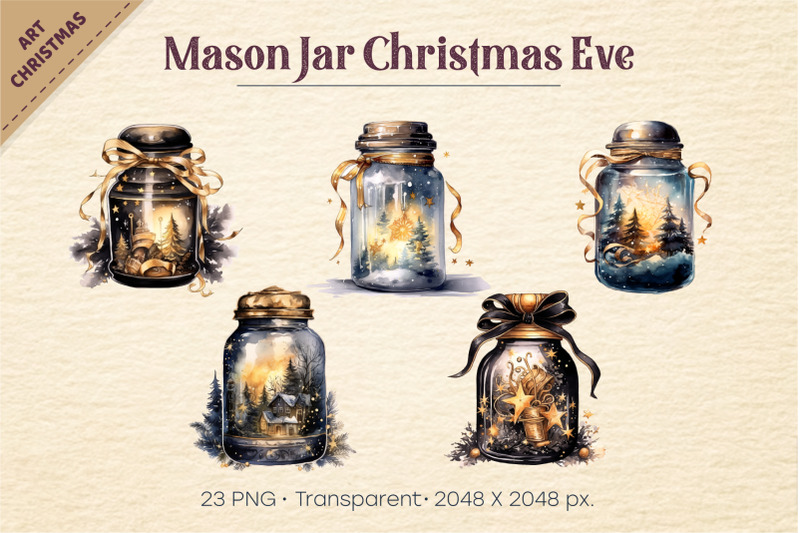 watercolor-christmas-jars-with-eve-png-clipart