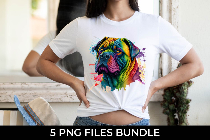 rainbow-shar-pei-dog-watercolor-bundle-free-for-commercial-use