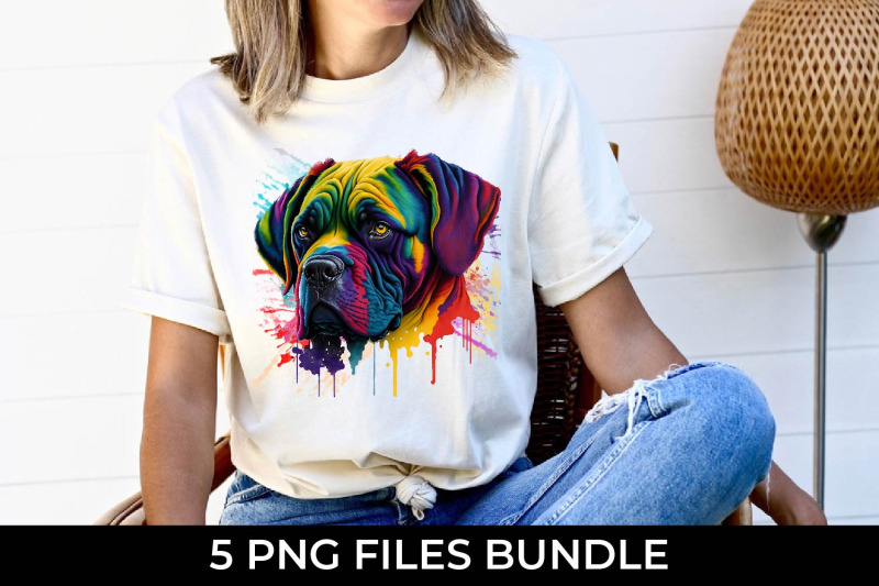 rainbow-mastiff-dog-watercolor-bundle-free-for-commercial-use