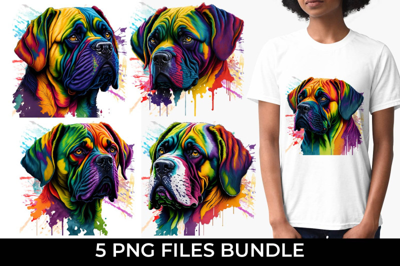 rainbow-mastiff-dog-watercolor-bundle-free-for-commercial-use