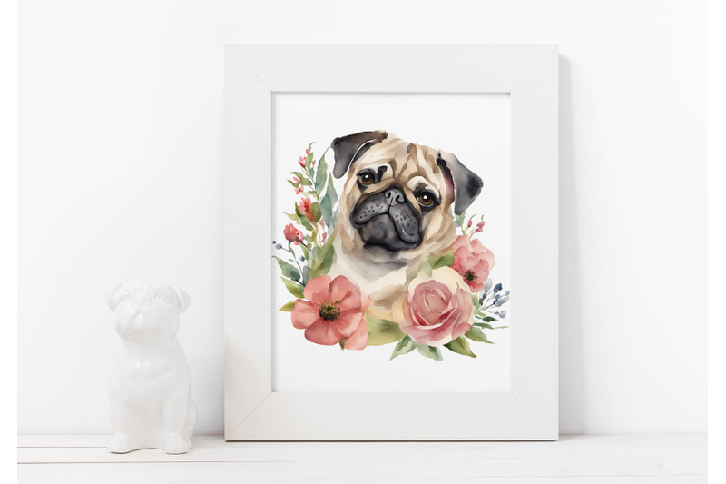 floral-pug-clipart-png-watercolor-art-graphic