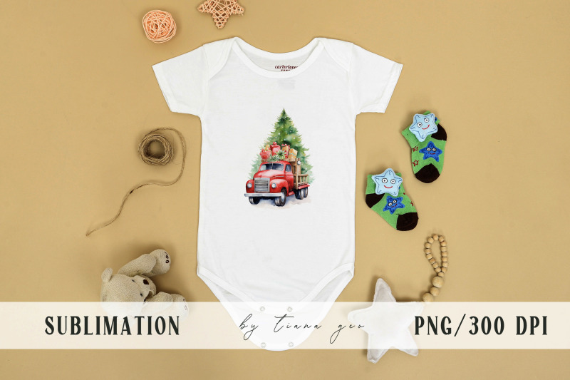 christmas-truck-with-snowman-and-christmas-tree-3-png-files