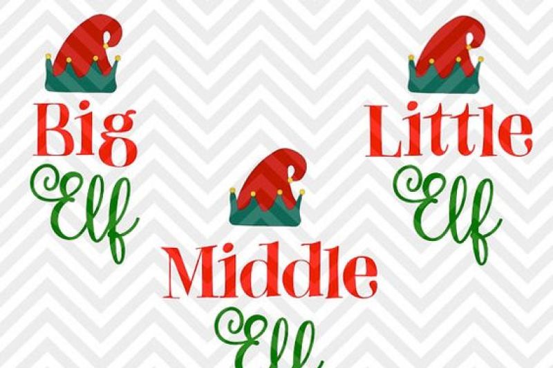 Download Big Elf Little Elf Christmas Kids SVG and DXF Cut File ...