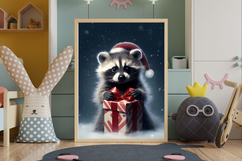 christmas-baby-animals-nursery-wallart