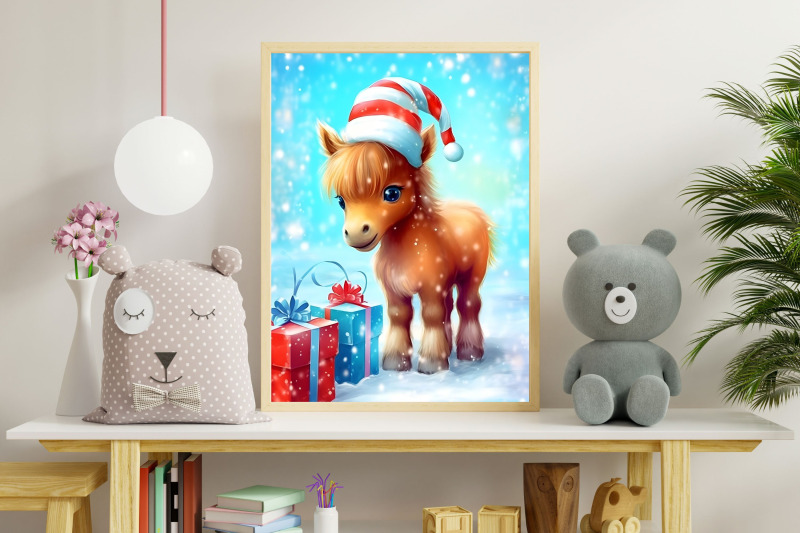 christmas-baby-animals-nursery-wallart