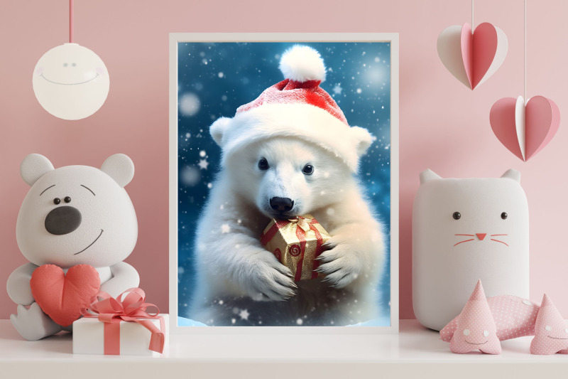 christmas-baby-animals-nursery-wallart