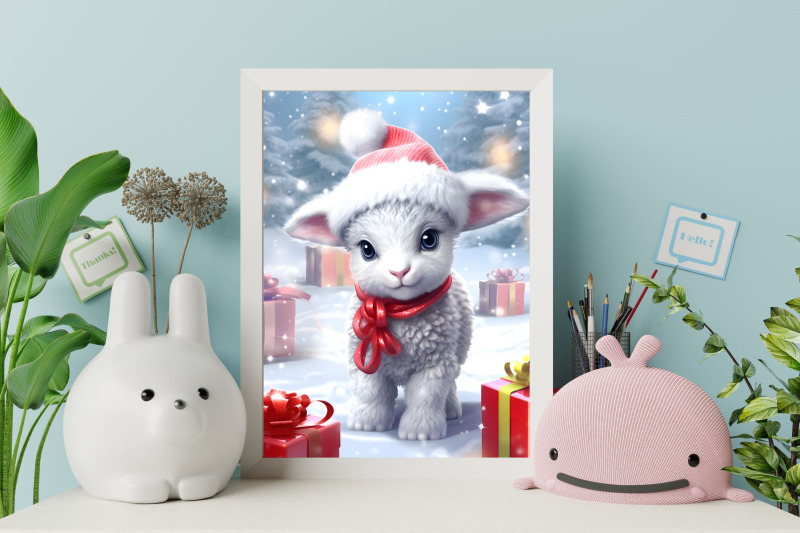 christmas-baby-animals-nursery-wallart