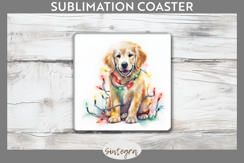 christmas-golden-retriever-dog-square-coaster-sublimation