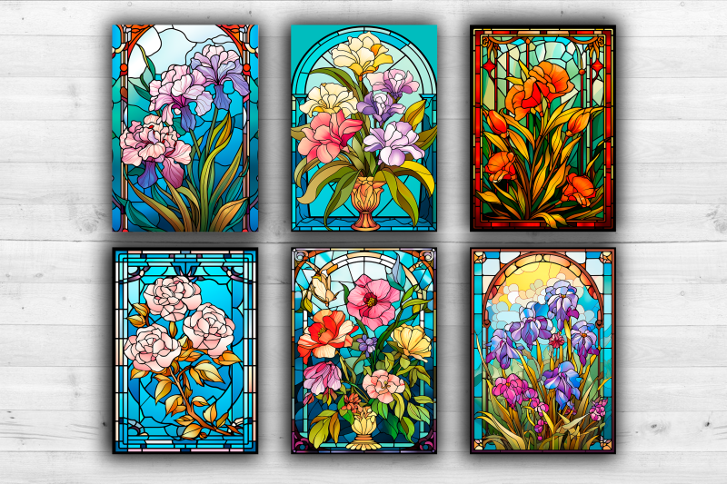 12-stained-glass-art-deco-posters-cards