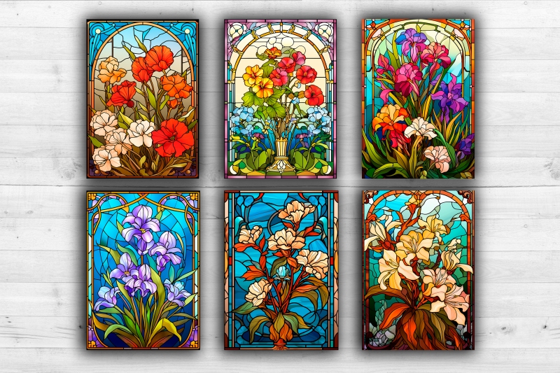 12-stained-glass-art-deco-posters-cards