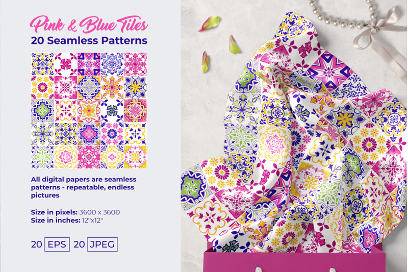pink-mosaic-tiles-digital-paper-vector-seamless-patterns