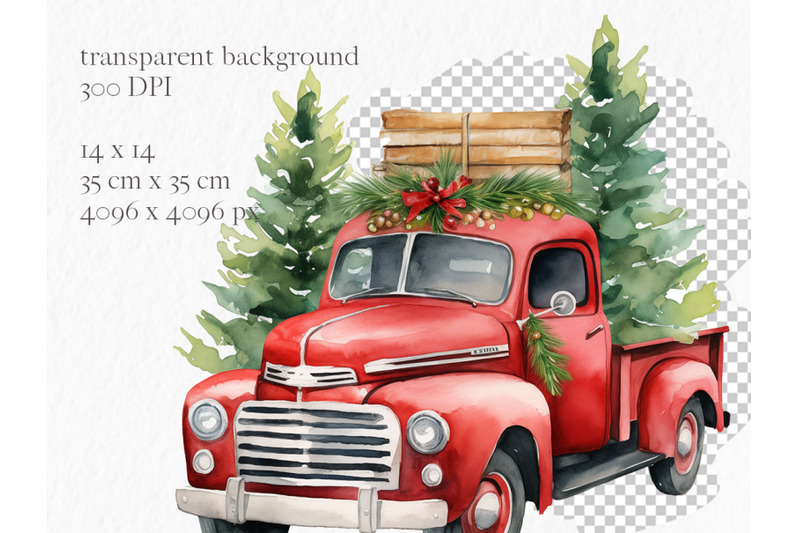 christmas-red-truck-clipart-png