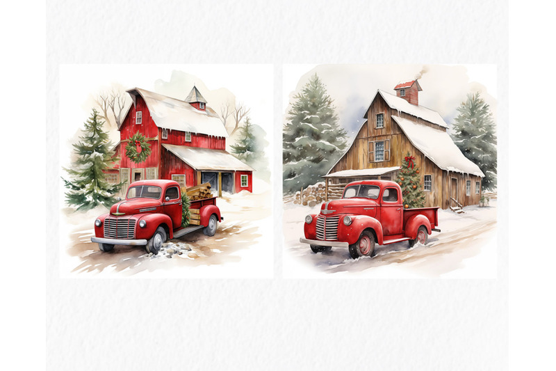 christmas-red-truck-clipart-png