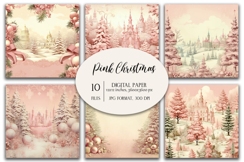 pink-christmas-digital-paper-christmas-backgrounds