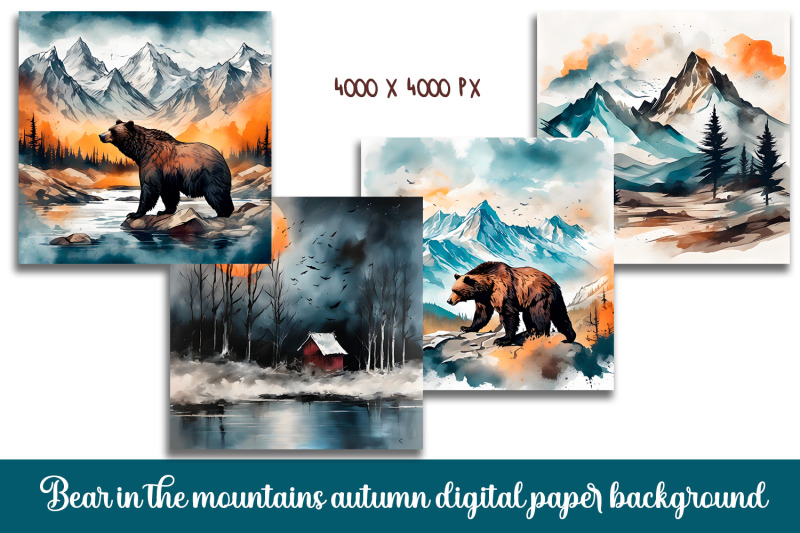 bear-in-the-mountains-watercolor-digital-backdrop