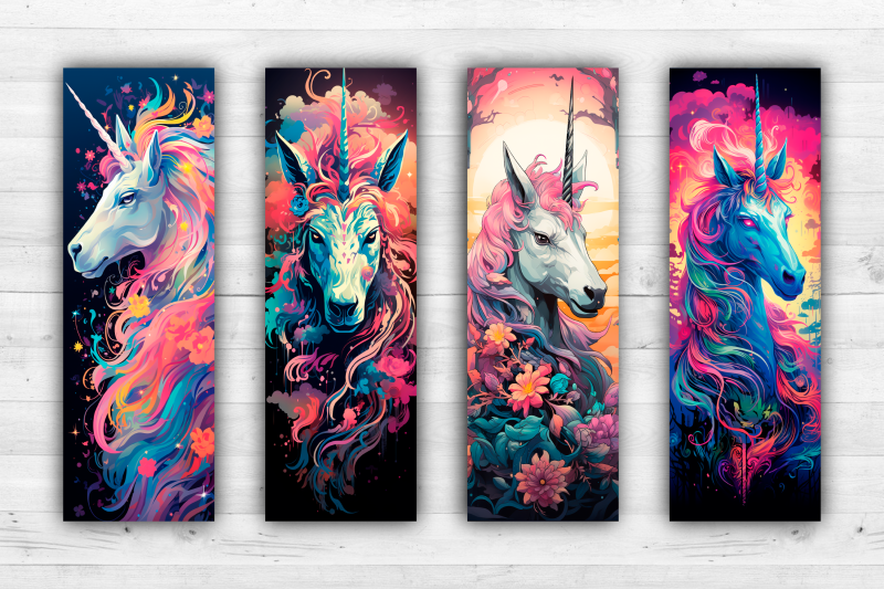 unicorns-bookmarks-printable-2x6-inch