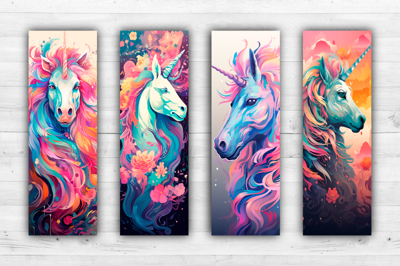 unicorns-bookmarks-printable-2x6-inch