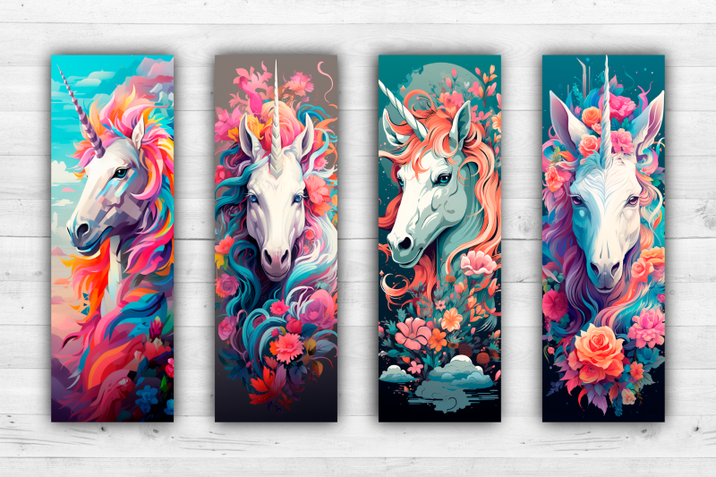 unicorns-bookmarks-printable-2x6-inch